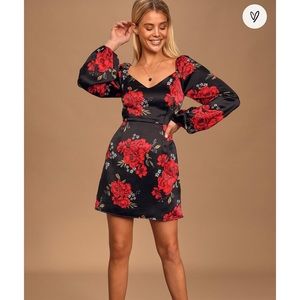 Rose print dress